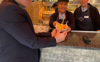 Chris Evans MP visits local Fish and Chip shop nominated for the Takeaway of the Year