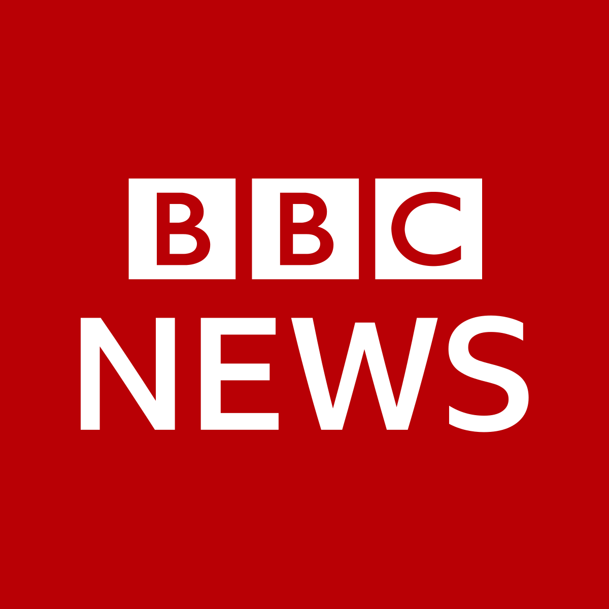 Picture displays red background with white texts that reads: BBC News